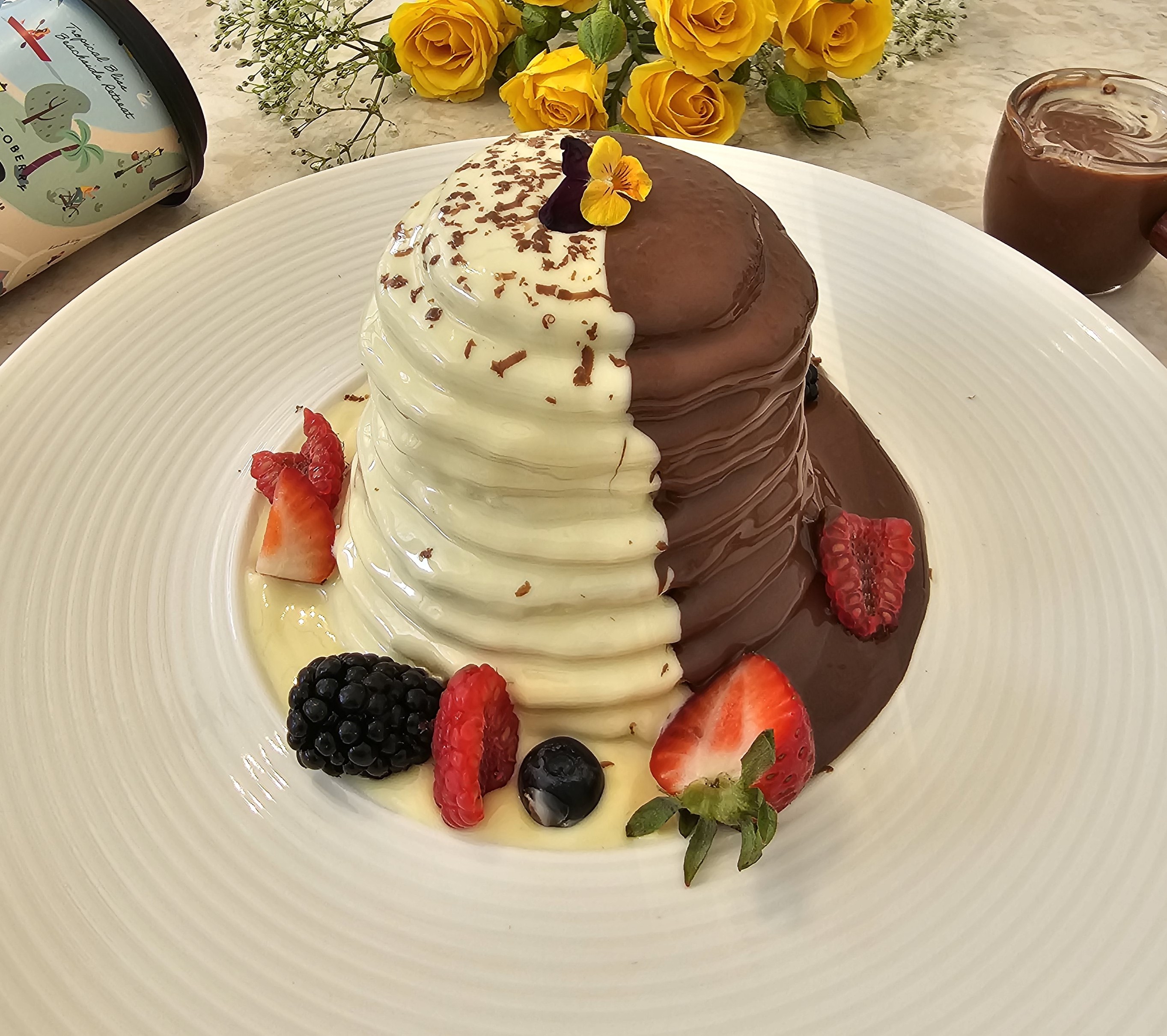 Molten Belgian Chocolate Pancakes